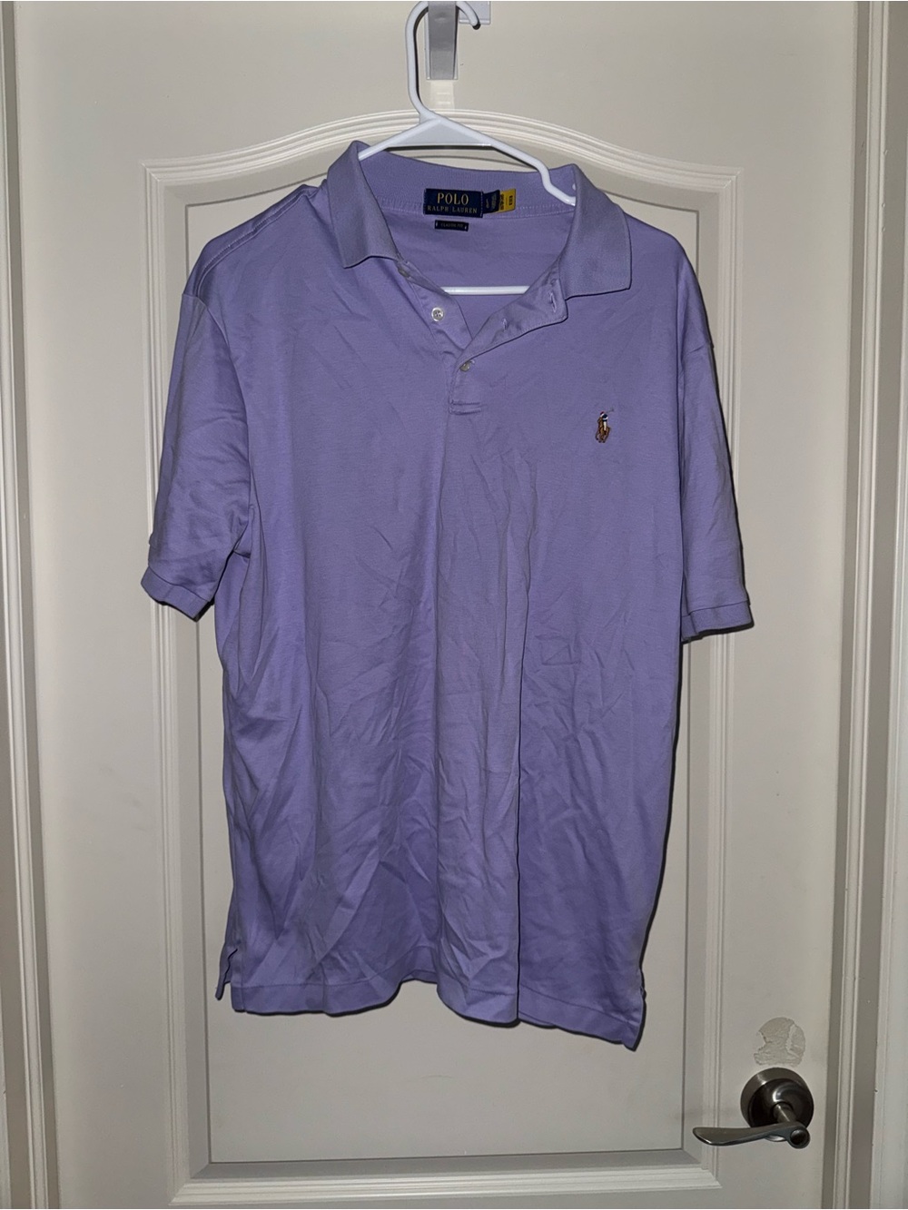 Ralph Lauren Men’s Lavender Polo Shirt with Embroidered Pony